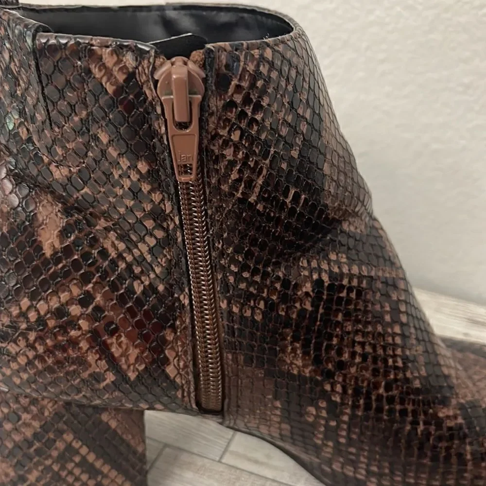 Time and Tru Snake Print Booties With Memory Foam Size 8